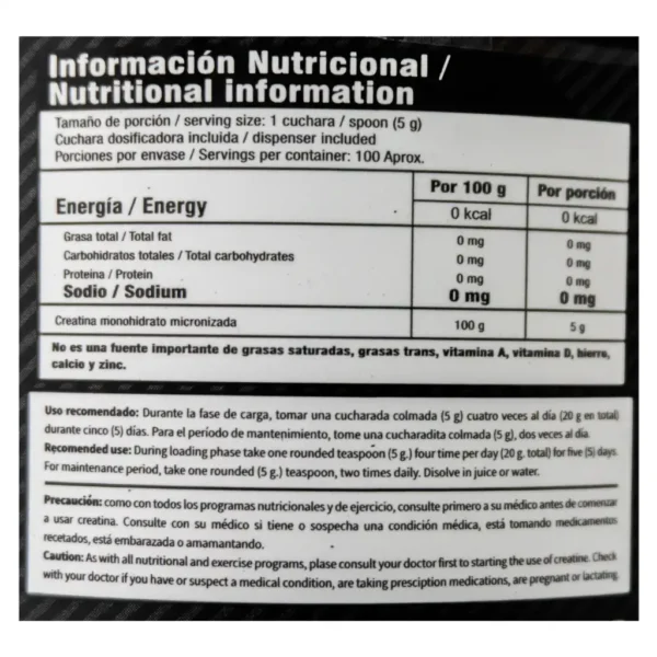 Creatina Ultra Pure 100 Servicios - Imagen 2