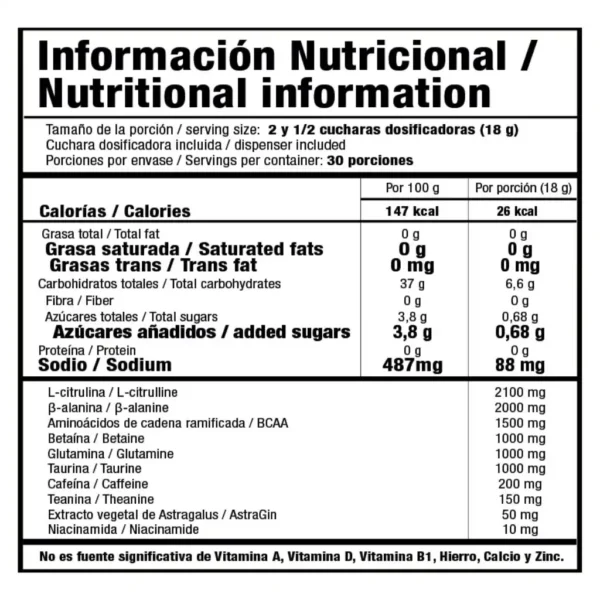 Pre-Entreno Pump Nox-Edge 30 Porciones Smart Nutrition - Imagen 2