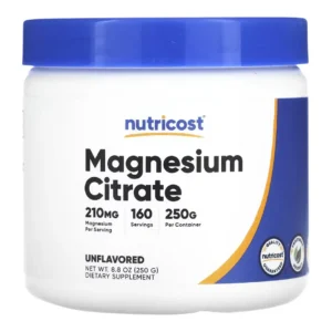 Citrato De Magnesio 160 Porciones Nutricost